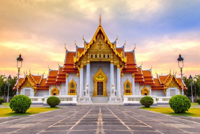 The famous marble temple Benchamabophit from Bangkok, Thailand